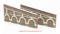R7386 Hornby Skaledale Mid Stepped Arched Retaining Walls x2 (Red Brick)